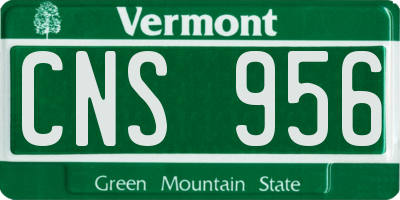 VT license plate CNS956