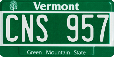 VT license plate CNS957