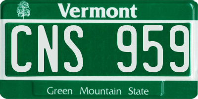 VT license plate CNS959