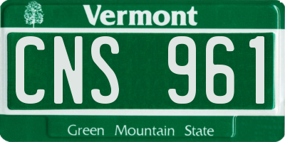 VT license plate CNS961