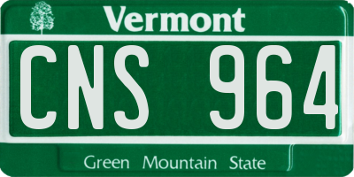 VT license plate CNS964