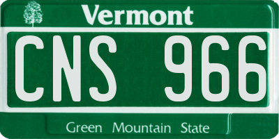 VT license plate CNS966