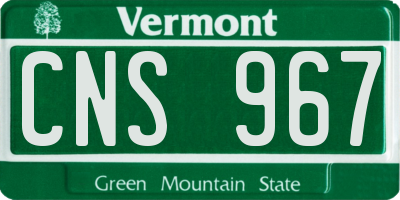 VT license plate CNS967