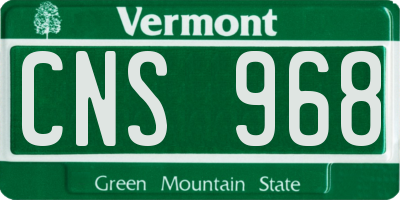 VT license plate CNS968