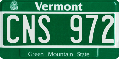 VT license plate CNS972