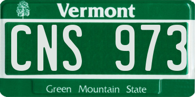VT license plate CNS973