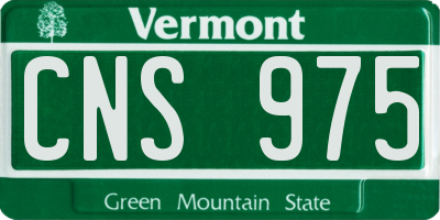 VT license plate CNS975