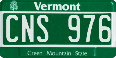 VT license plate CNS976
