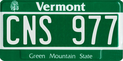 VT license plate CNS977