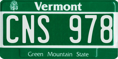 VT license plate CNS978