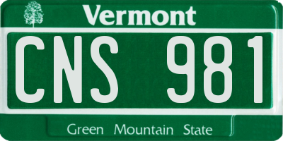VT license plate CNS981