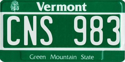 VT license plate CNS983