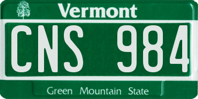VT license plate CNS984