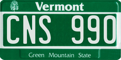 VT license plate CNS990
