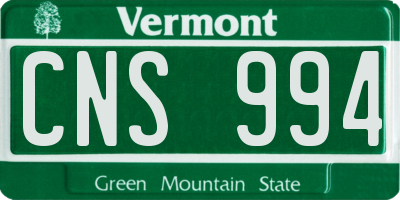 VT license plate CNS994