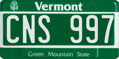 VT license plate CNS997