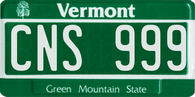 VT license plate CNS999