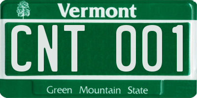 VT license plate CNT001