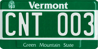 VT license plate CNT003