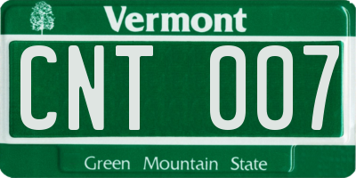 VT license plate CNT007