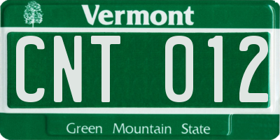 VT license plate CNT012