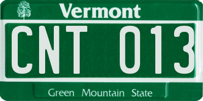 VT license plate CNT013