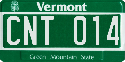 VT license plate CNT014