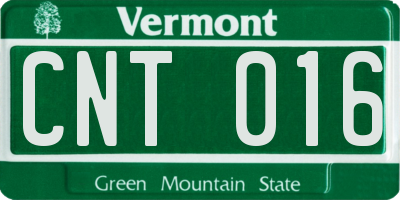 VT license plate CNT016