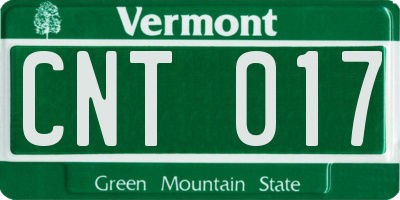 VT license plate CNT017