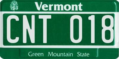 VT license plate CNT018