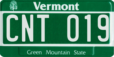 VT license plate CNT019