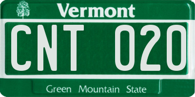 VT license plate CNT020