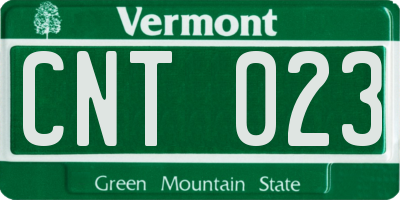 VT license plate CNT023