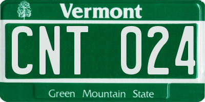 VT license plate CNT024