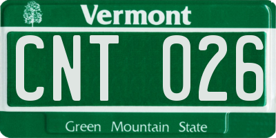 VT license plate CNT026