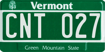 VT license plate CNT027