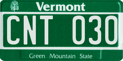 VT license plate CNT030