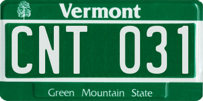 VT license plate CNT031