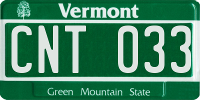 VT license plate CNT033