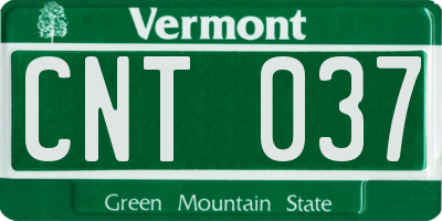 VT license plate CNT037