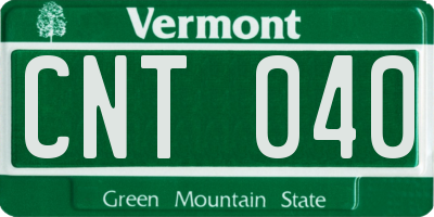 VT license plate CNT040