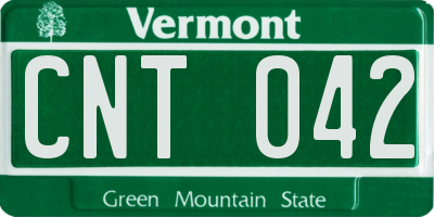 VT license plate CNT042