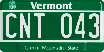 VT license plate CNT043