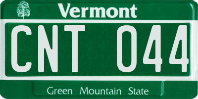 VT license plate CNT044