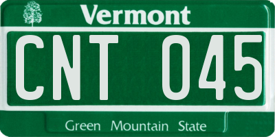 VT license plate CNT045