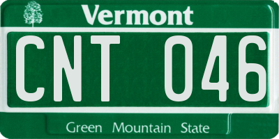 VT license plate CNT046