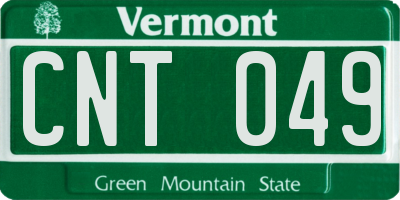 VT license plate CNT049
