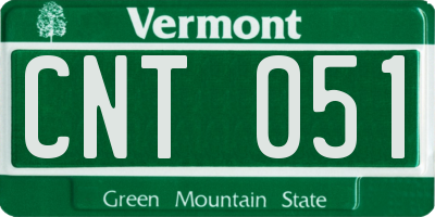 VT license plate CNT051