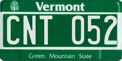 VT license plate CNT052