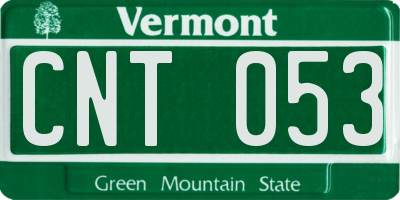 VT license plate CNT053